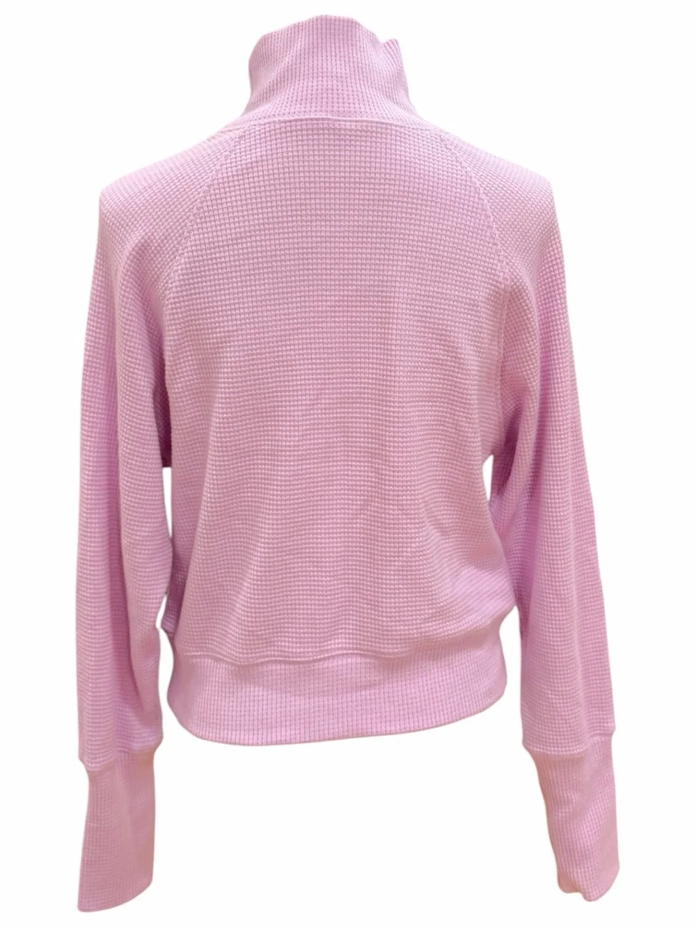 Alo Yoga Sugar Plum Waffle Weekend Escape Mock Neck Sweatshirt Small